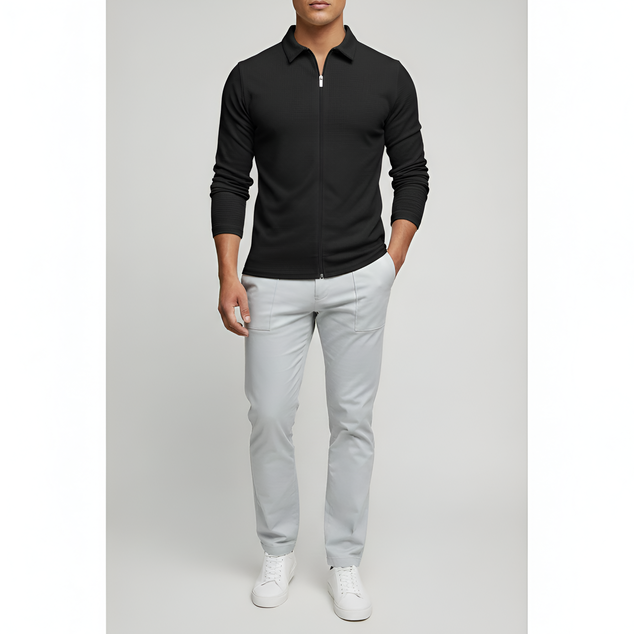 Ethan | Modern Long Sleeve Polo Shirt for Men 0