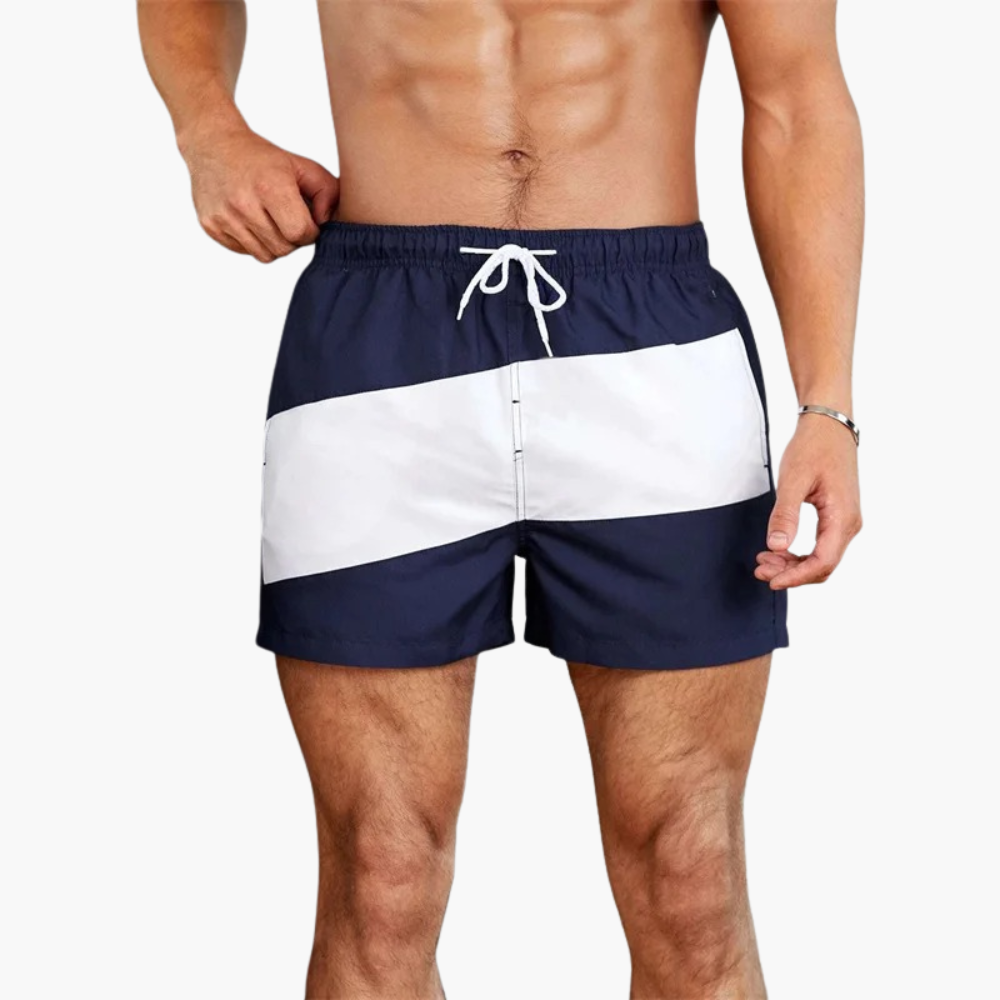 Ethan | Modern Striped Men's Swim Shorts for Beach and Pool 2