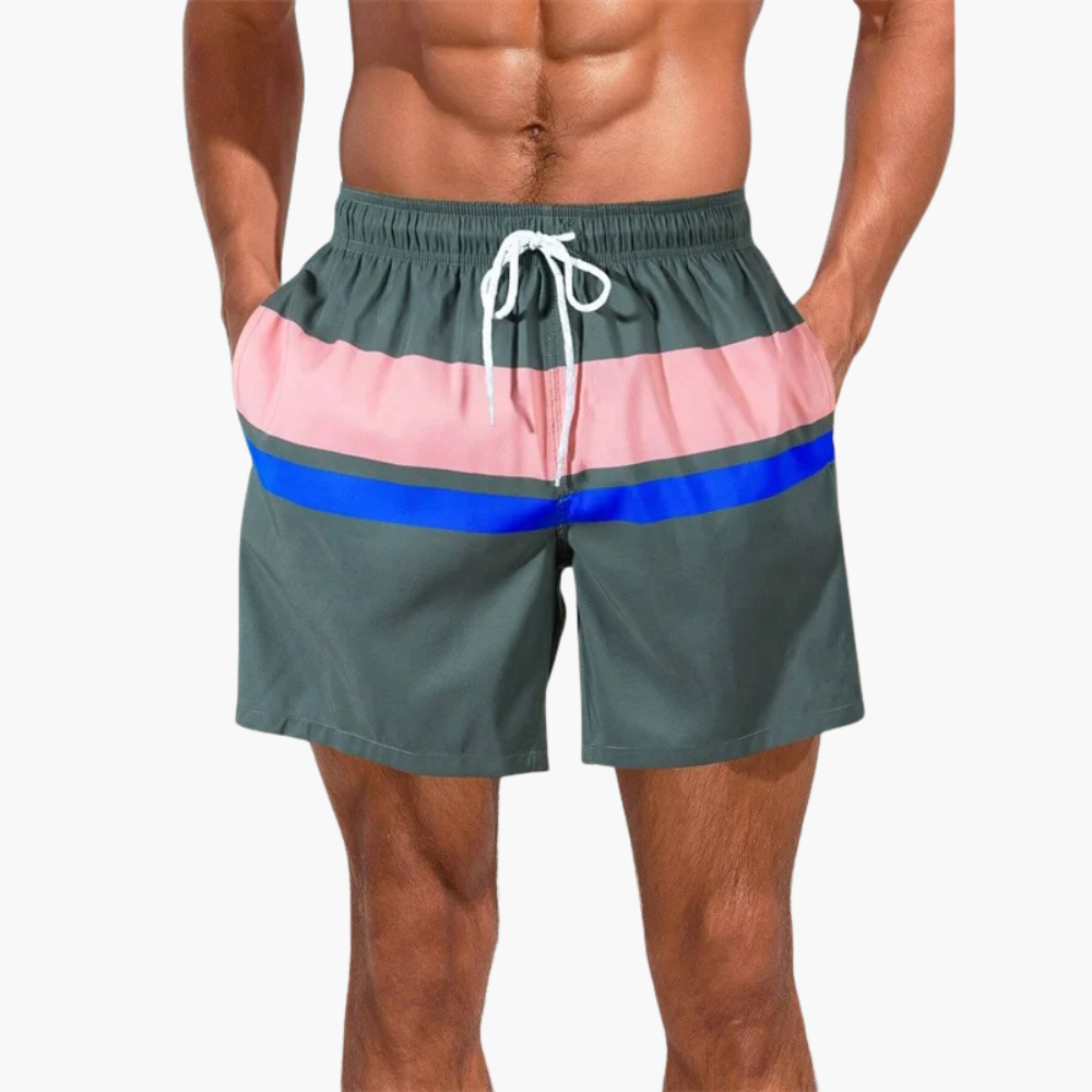 Ethan | Modern Striped Men's Swim Shorts for Beach and Pool 6