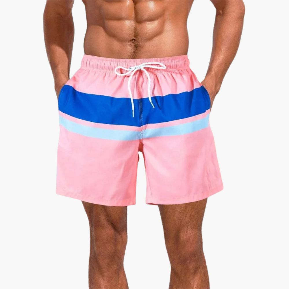Ethan | Modern Striped Men's Swim Shorts for Beach and Pool 7
