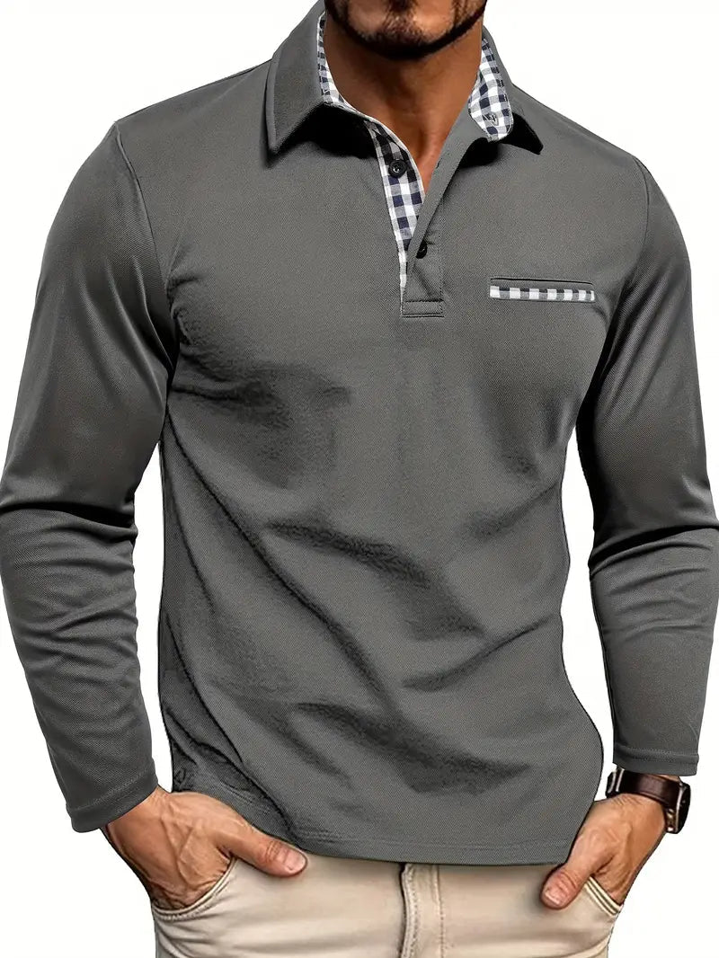 Ethan | Stylish Elegant Long Sleeve Polo Shirt for Men 1