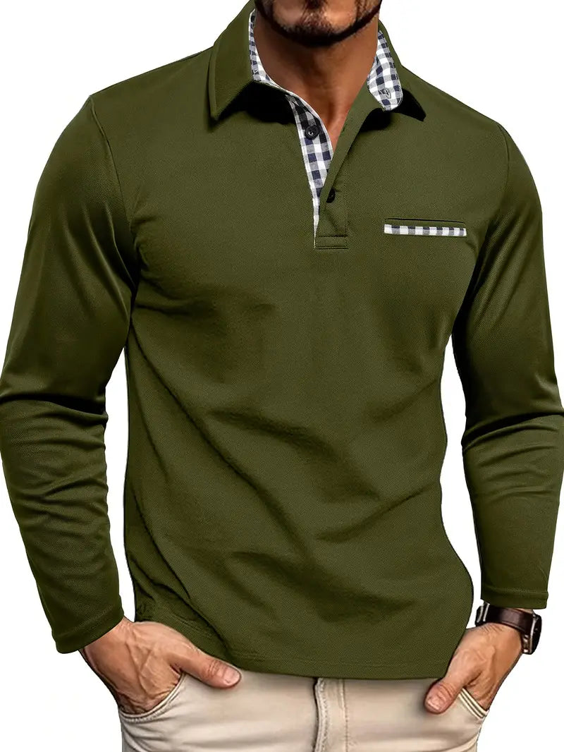 Ethan | Stylish Elegant Long Sleeve Polo Shirt for Men 2