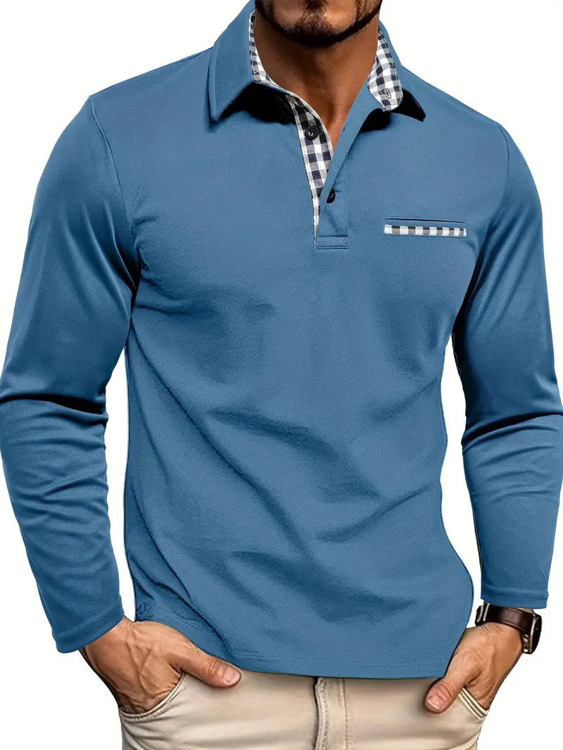 Ethan | Stylish Elegant Long Sleeve Polo Shirt for Men 3