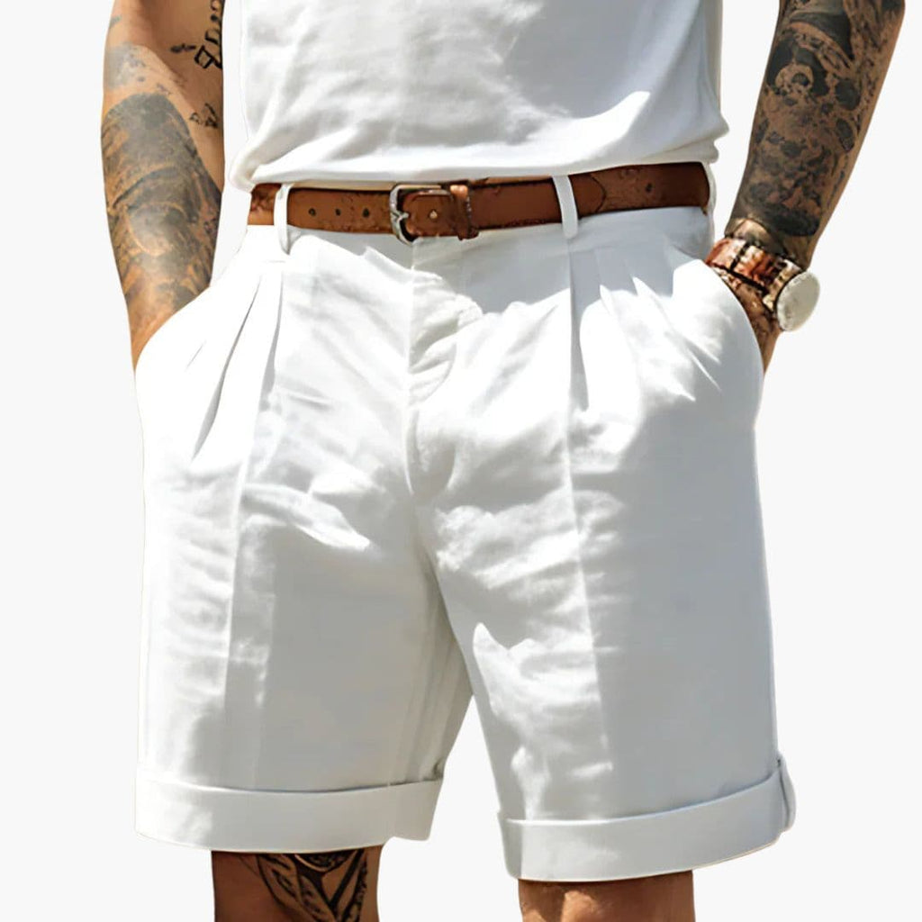 Ethan | Stylish Front Pleated Mens Chino Shorts 0