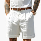 Ethan | Stylish Front Pleated Mens Chino Shorts 0