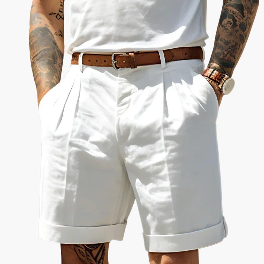 Ethan | Stylish Front Pleated Mens Chino Shorts 0