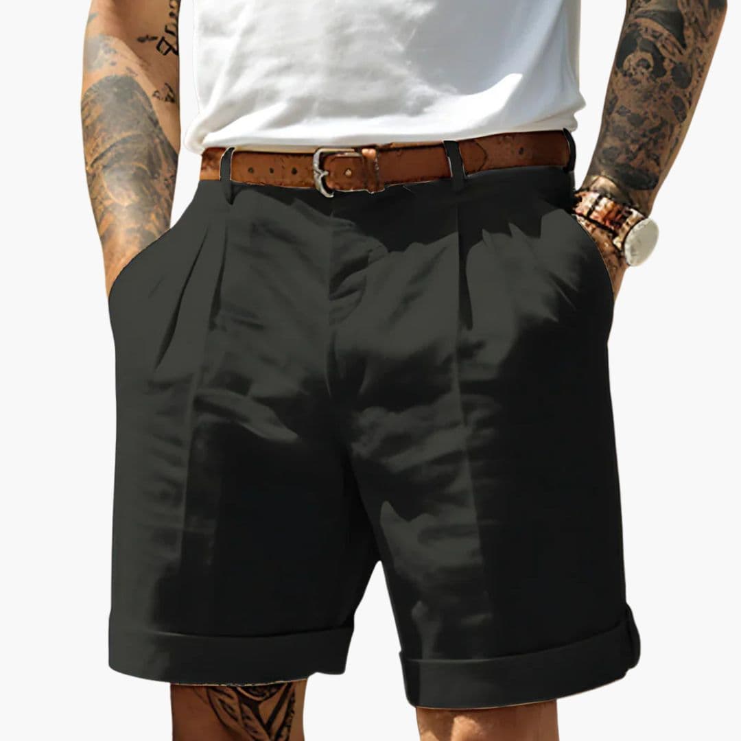 Ethan | Stylish Front Pleated Mens Chino Shorts 1