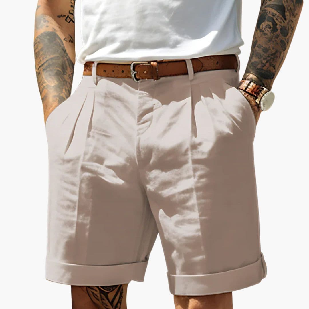 Ethan | Stylish Front Pleated Mens Chino Shorts 3