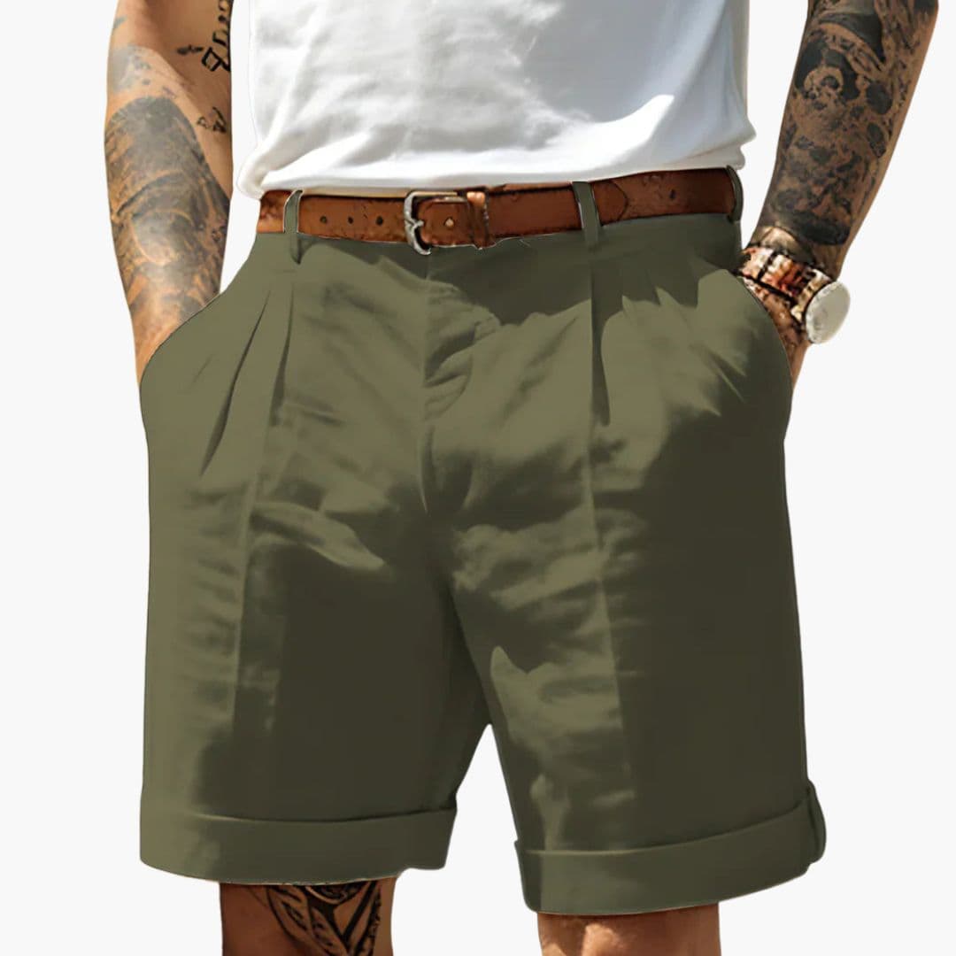 Ethan | Stylish Front Pleated Mens Chino Shorts 4