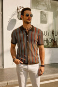 Ethan | Stylish Vintage Striped Mens Polo Shirt 0