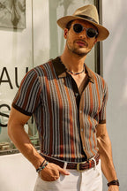Ethan | Stylish Vintage Striped Mens Polo Shirt 1