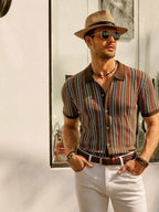 Ethan | Stylish Vintage Striped Mens Polo Shirt 2