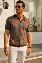 Ethan | Stylish Vintage Striped Mens Polo Shirt 3