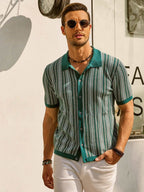Ethan | Stylish Vintage Striped Mens Polo Shirt 4
