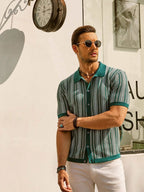 Ethan | Stylish Vintage Striped Mens Polo Shirt 5