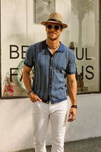 Ethan | Stylish Vintage Striped Mens Polo Shirt 7