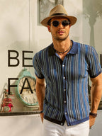 Ethan | Stylish Vintage Striped Mens Polo Shirt 8