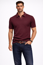 Ethan | Textured Casual Short Sleeve Mens Polo Shirt 10