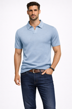 Ethan | Textured Casual Short Sleeve Mens Polo Shirt 15
