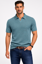 Ethan | Textured Casual Short Sleeve Mens Polo Shirt 6