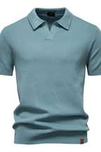 Ethan | Textured Casual Short Sleeve Mens Polo Shirt 7