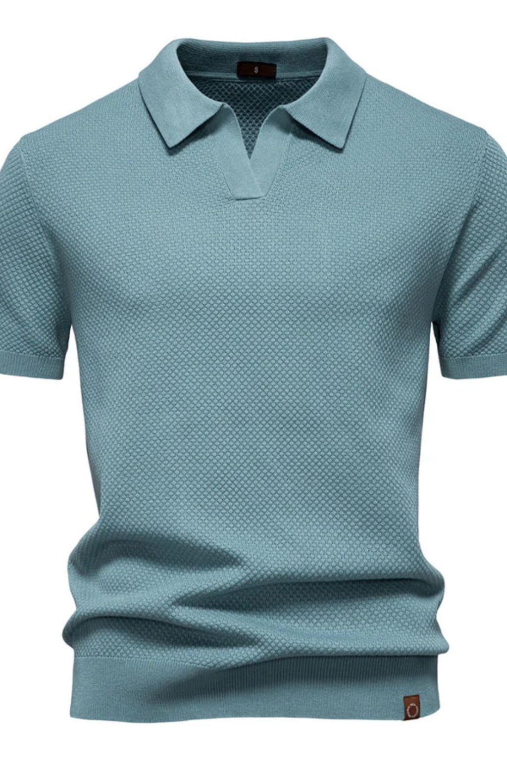 Ethan | Textured Casual Short Sleeve Mens Polo Shirt 7