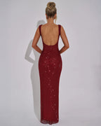 Evening Gown Women | Sequin Embellished & Open Back Glamour
