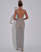 Evening Gown Women | Sequin Embellished & Open Back Glamour