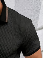 Men's Polo Shirt | Textured Knit & Contrast Collar