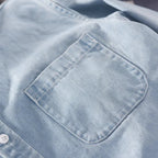 Men's Denim Polo | Long Sleeve & Button-Down Collar