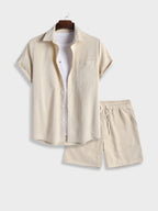Men's Summer Set | Short Sleeve Shirt & Drawstring Shorts