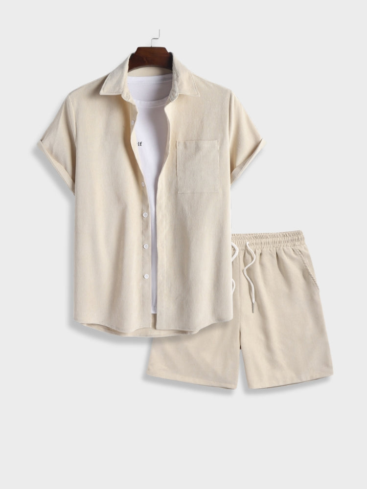 Men's Summer Set | Short Sleeve Shirt & Drawstring Shorts