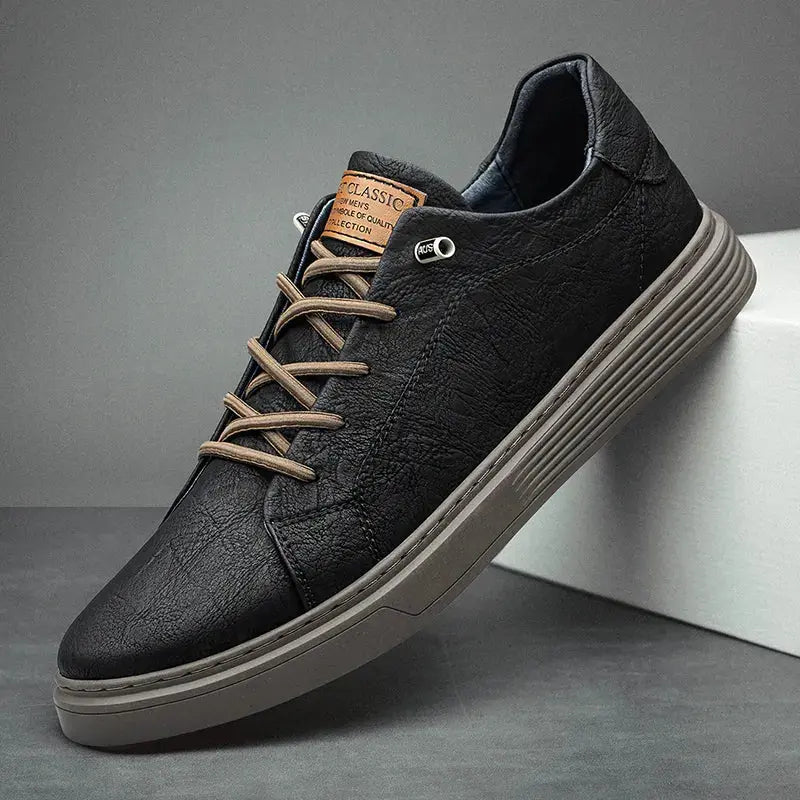Men's Sneakers | Faux Leather & Lace-Up Flatform Sole