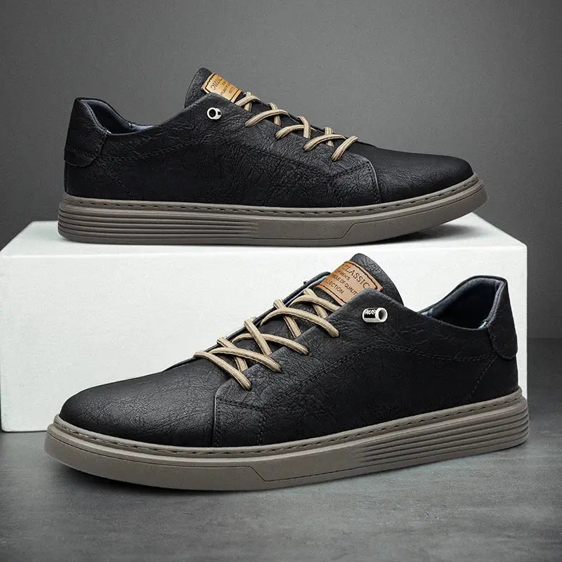 Men's Sneakers | Faux Leather & Lace-Up Flatform Sole