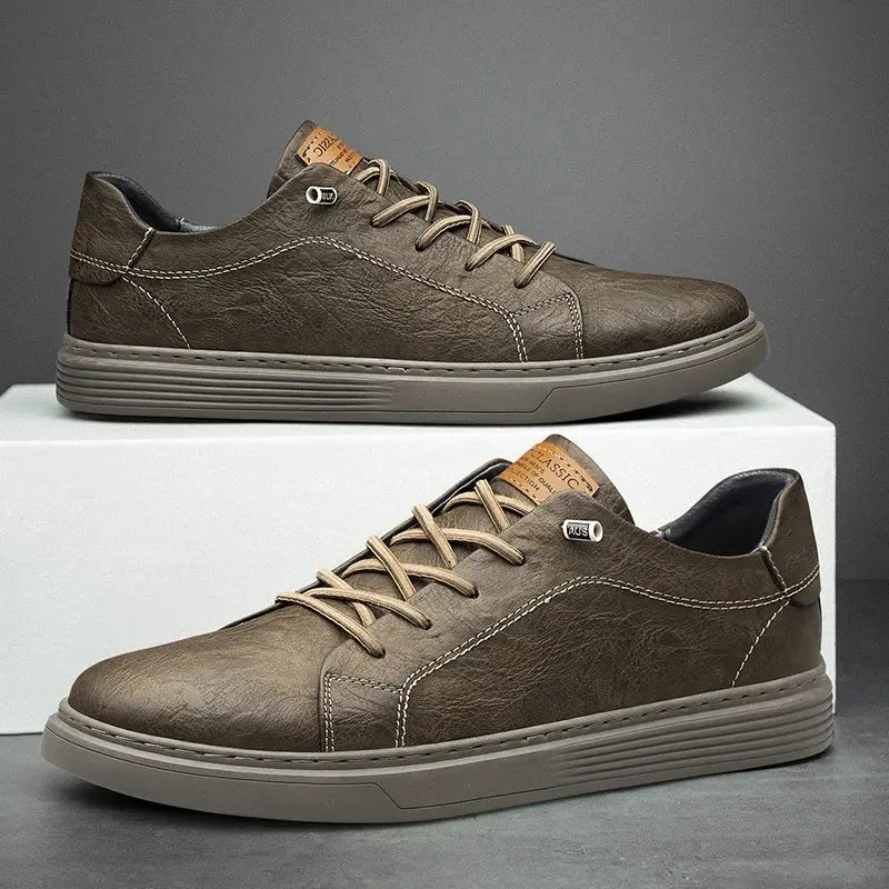 Men's Sneakers | Faux Leather & Lace-Up Flatform Sole