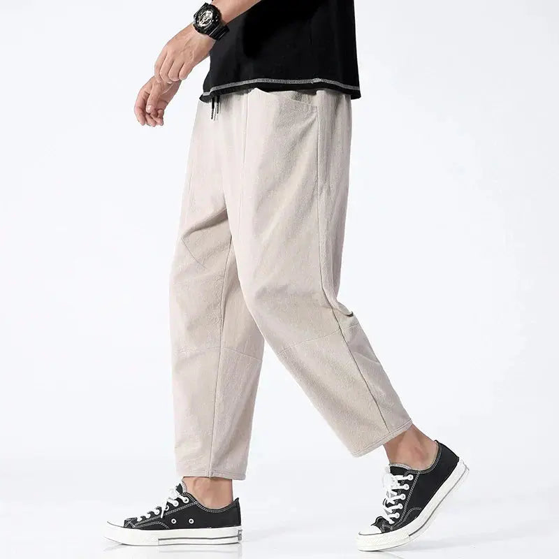 Men's Cropped Pants | Elasticated Waist & Tapered Fit