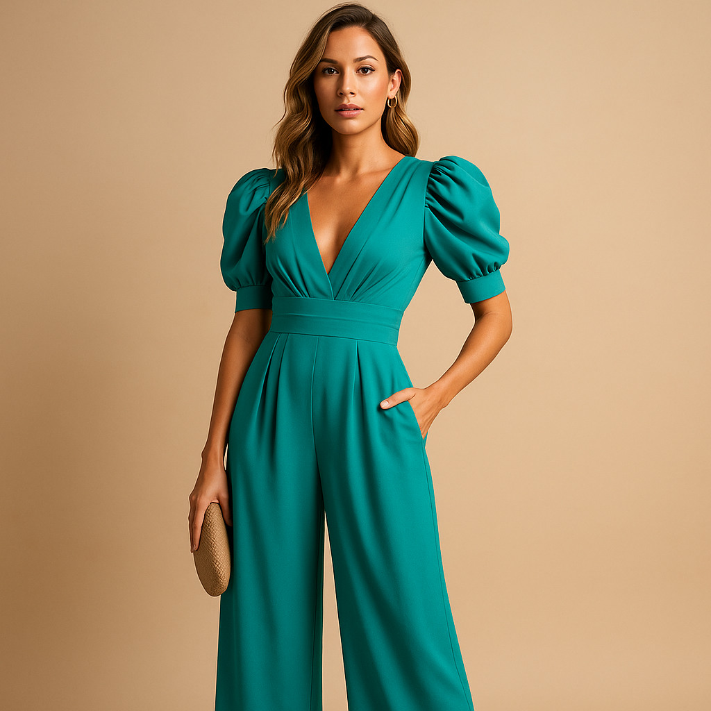 Luna Fashion House | Women's Elegant Tailored Jumpsuit – Wide Leg Formal One Piece 3