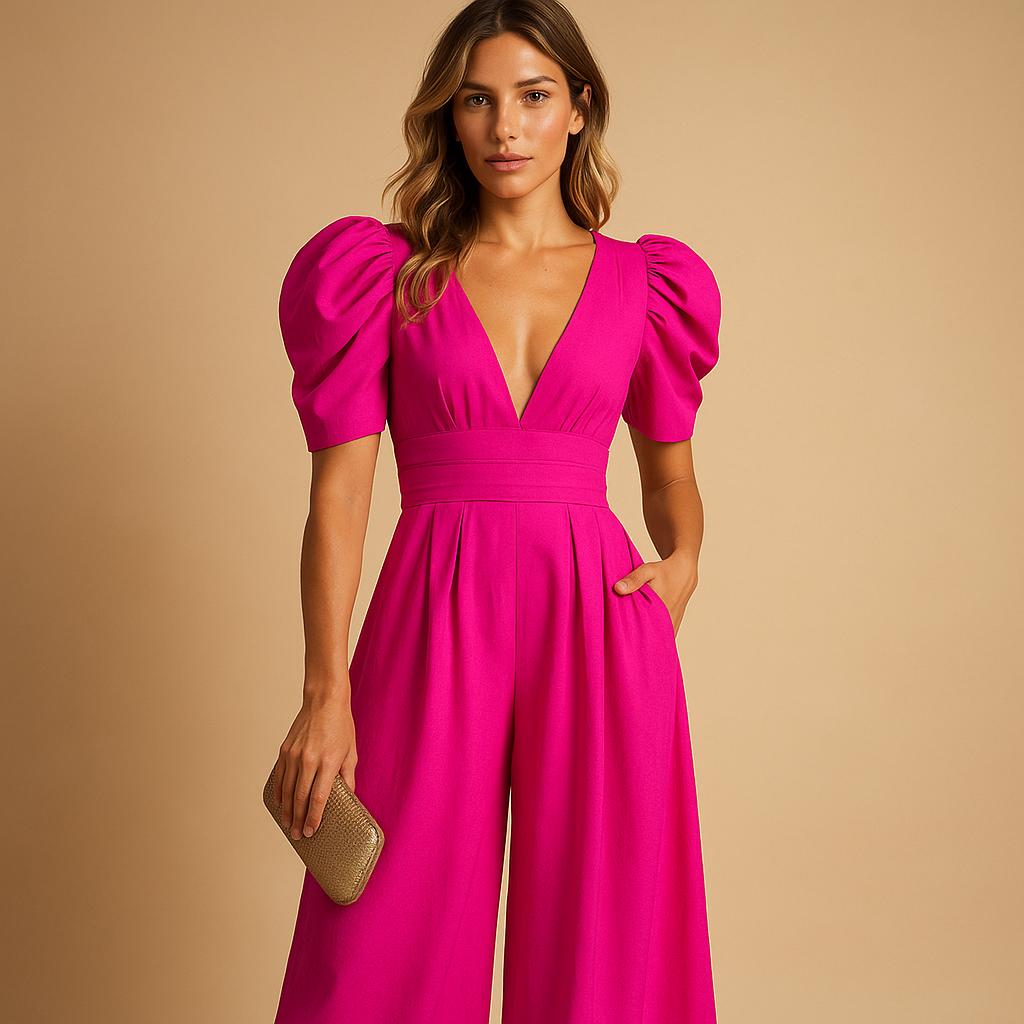 Luna Fashion House | Women's Elegant Tailored Jumpsuit – Wide Leg Formal One Piece 4