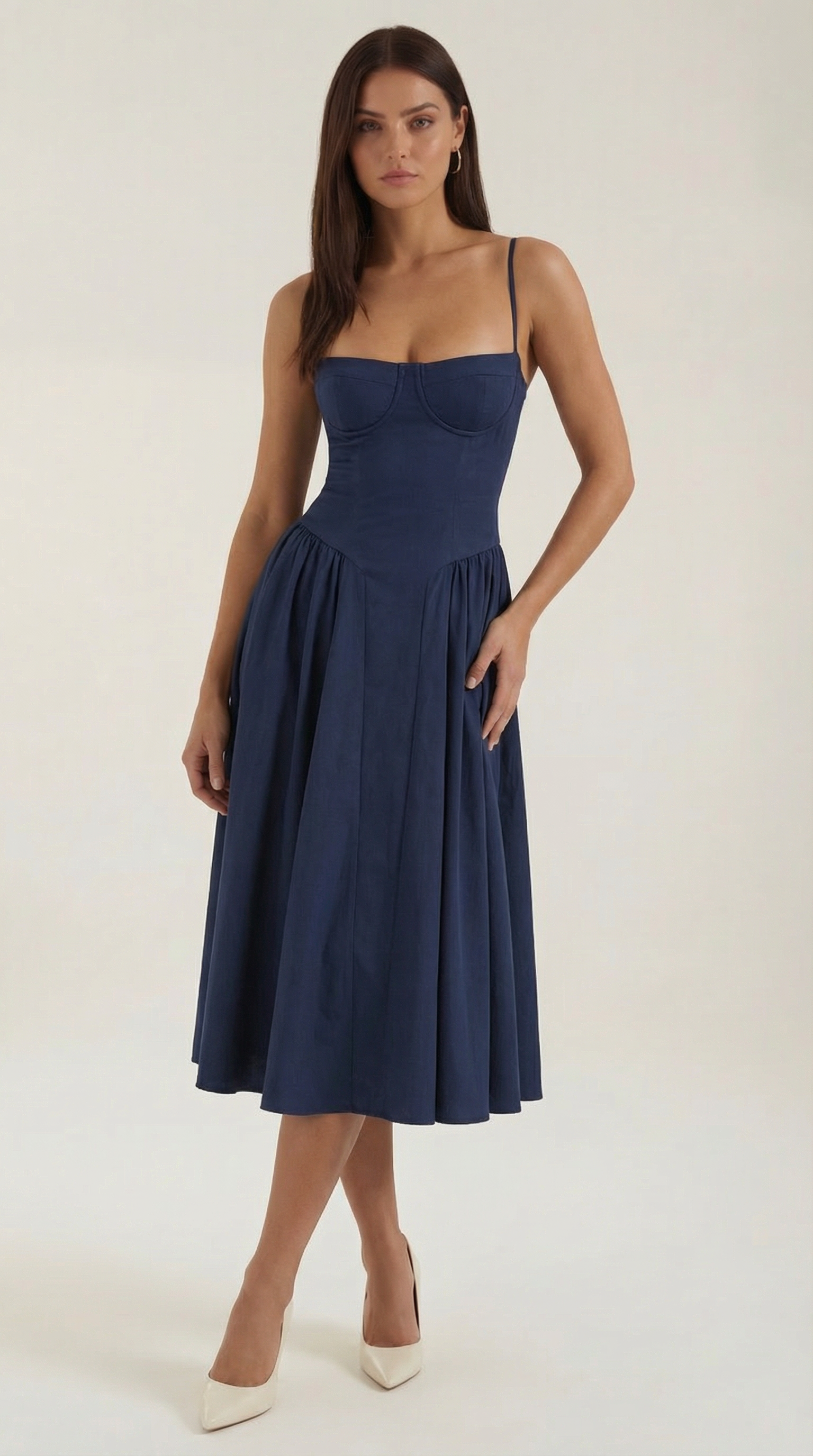 Luna Fashion House | Women’s Floral Corset Midi Dress – Sweetheart Neck Summer Dress 10