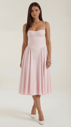 Luna Fashion House | Women’s Floral Corset Midi Dress – Sweetheart Neck Summer Dress 12