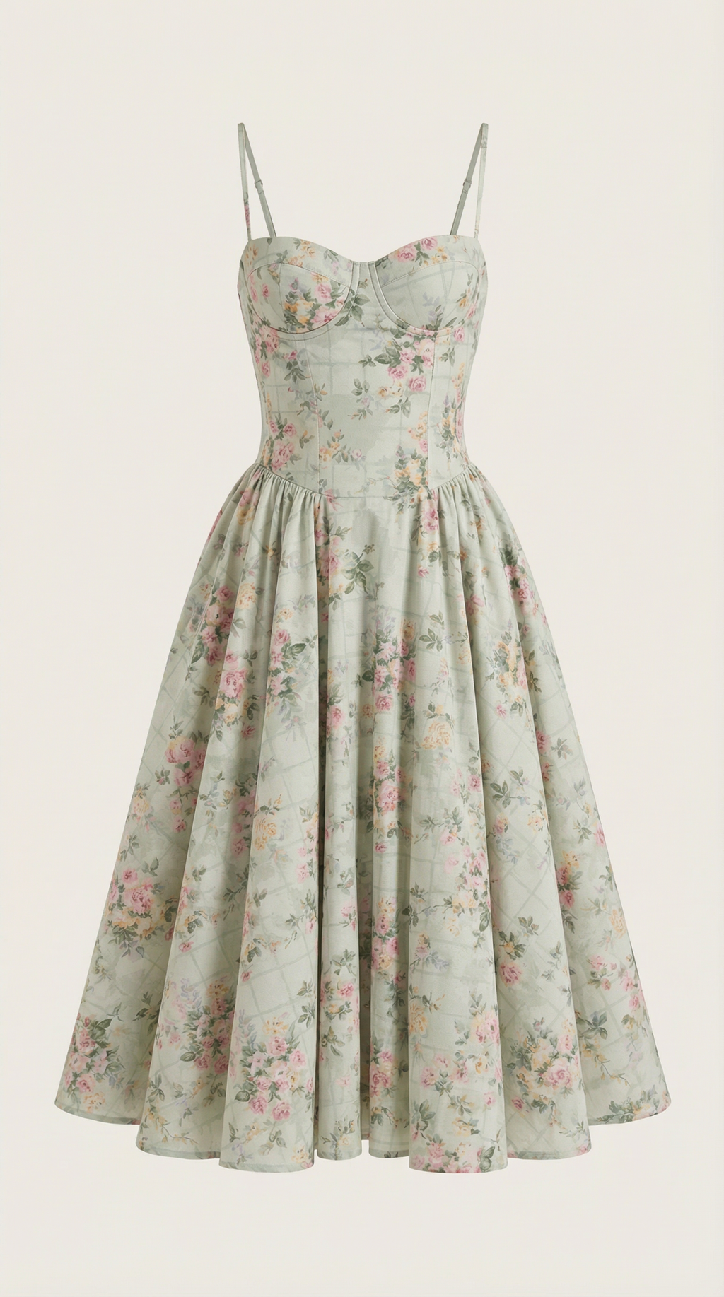 Luna Fashion House | Women’s Floral Corset Midi Dress – Sweetheart Neck Summer Dress 5