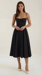 Luna Fashion House | Women’s Floral Corset Midi Dress – Sweetheart Neck Summer Dress 8