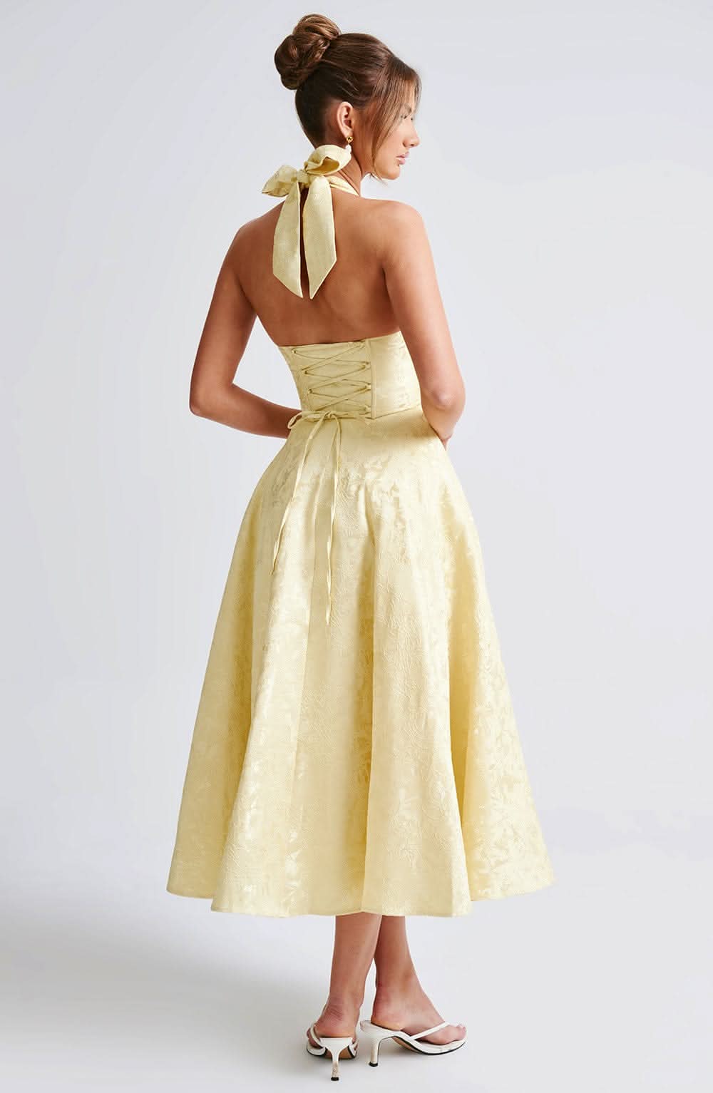 Luna Fashion House | Women’s Floral Halter Midi Dress Wedding Guest Occasion Dress 4