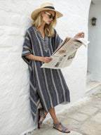 Luna Fashion House | Women’s Kaftan Dress – Striped Summer Maxi Dress 1