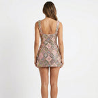 Luna Fashion House | Women’s Sequin Mini Dress Square Neck Party Dress 3