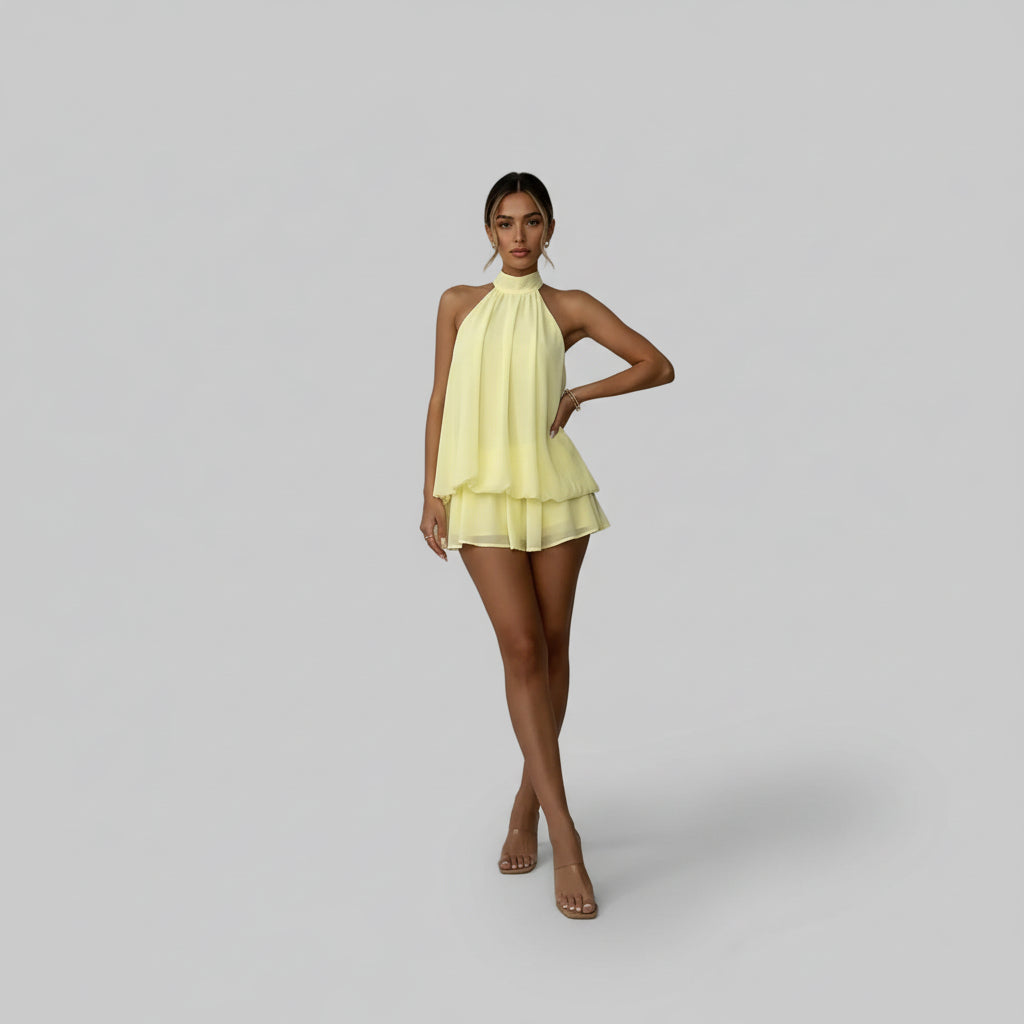 Luna Fashion House | Women's Tie Back Sleeveless Mini Dress 0