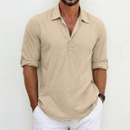 Mason | Classic Comfortable Loose Fit Long Sleeve Polo Shirt 1