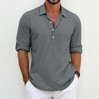 Mason | Classic Comfortable Loose Fit Long Sleeve Polo Shirt 2