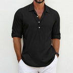 Mason | Classic Comfortable Loose Fit Long Sleeve Polo Shirt 6