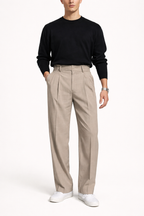 Men's High Waist Straight Leg Trousers 0